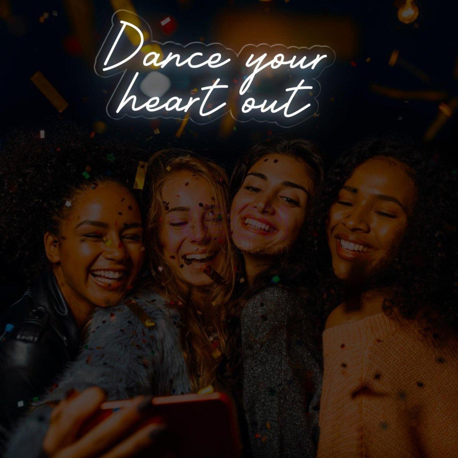 Dance Your Heart Out White Script Led Neon Sign For Dance Retro Bar Decor | Shineneon
