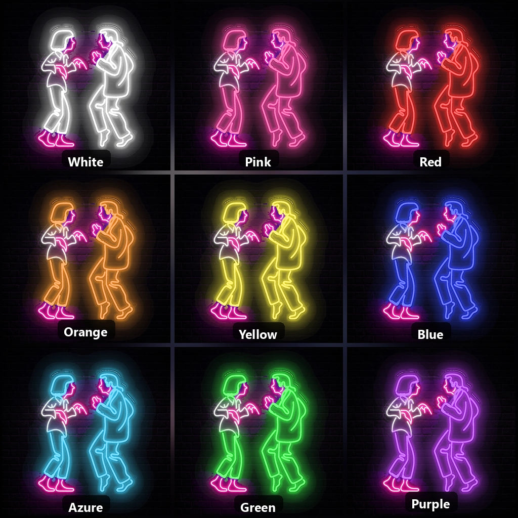 Dancing Couple Vintage LED Neon Sign color grid
