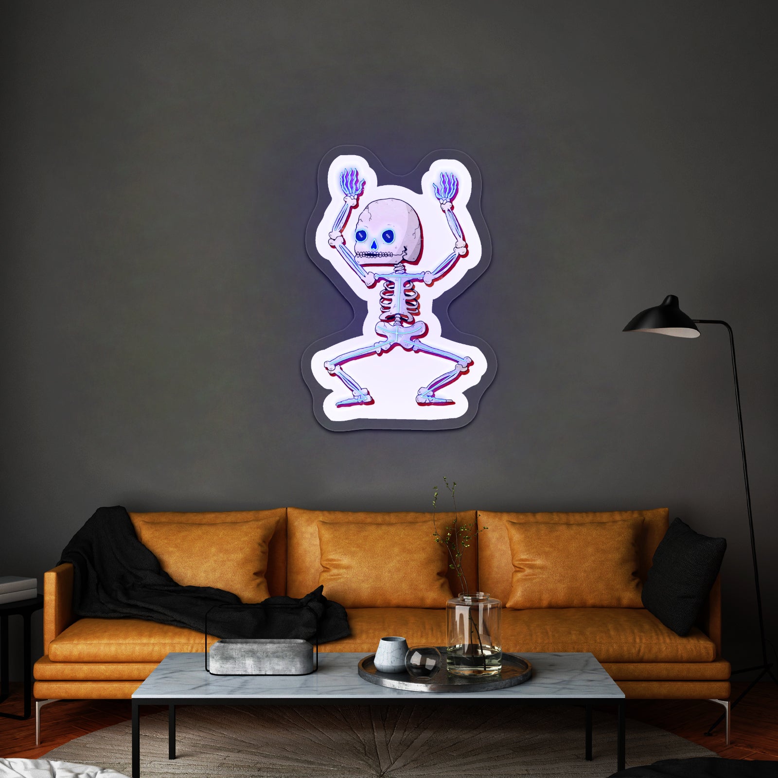 Dancing Skeleton Halloween Neon Signs For Neon Sign Wall Art