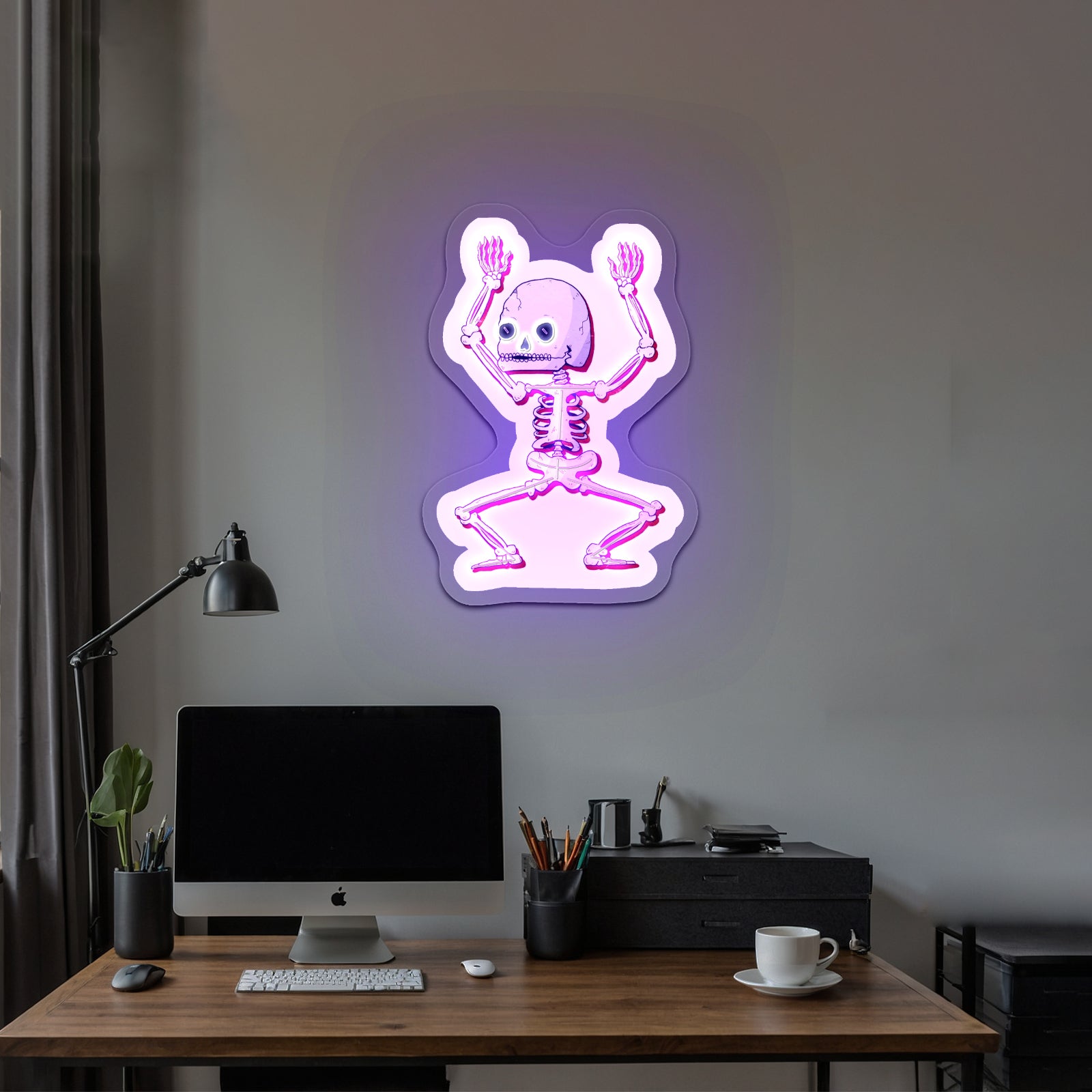 Dancing Skeleton Halloween Neon Signs For Neon Sign Wall Art