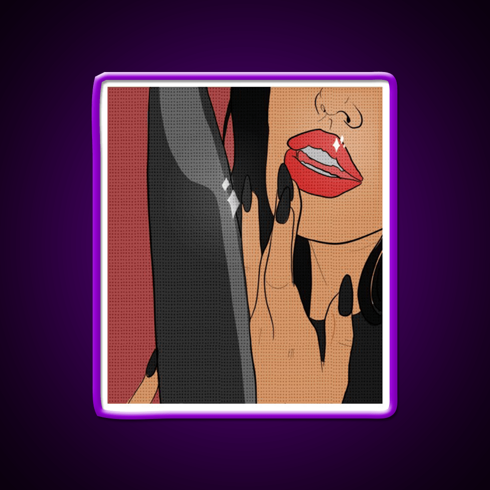 Dangerous Woman Comic Style Red Nail Salon Led Neon Sign Rgb Color - Shineneon