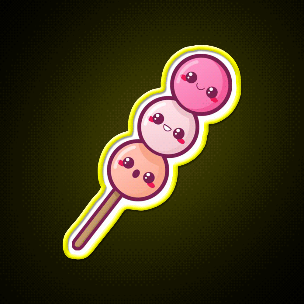 Dango Snack Food Led Neon Sign For Snack Room Rgb Color - Custom LED neon sign front view