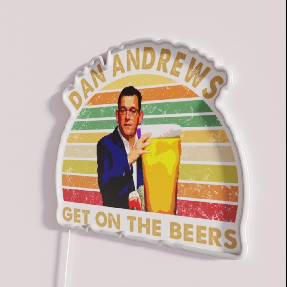 Daniel Andrews Get On The Beers Rgb Led Neon Sign Bar Wall Decor - Shineneon