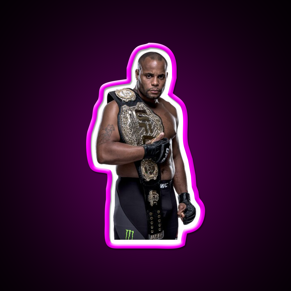 Daniel Cormier Ufc Gym Fitness Led Neon Sign Rgb Color - Neon sign mounted on wall in room