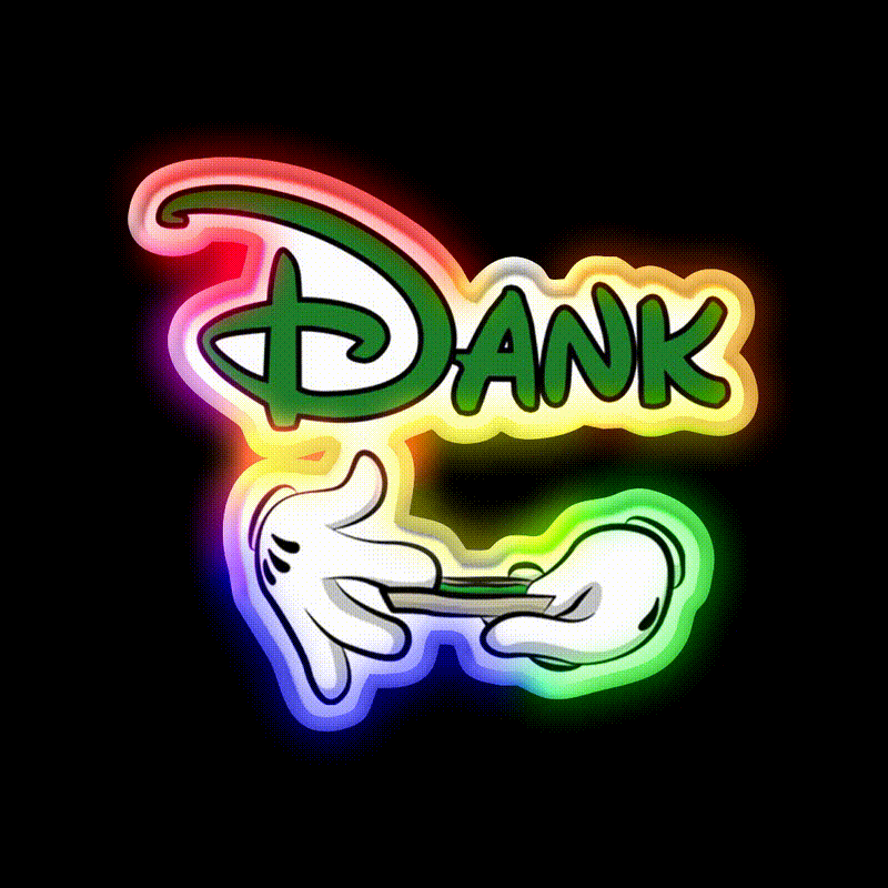 Dank Hemp Inspired Green Leaf Led Neon Sign Rgb Color - LED neon sign close-up detail