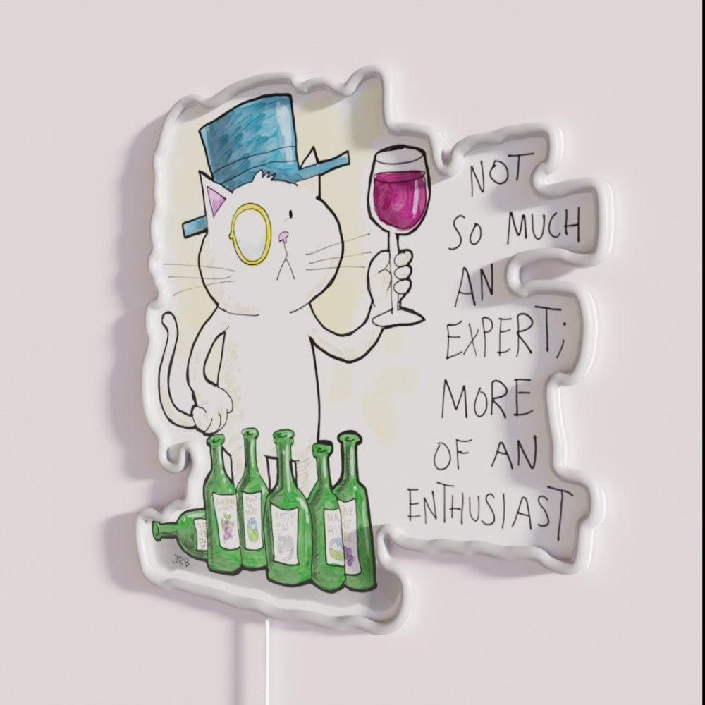 Dapper Cat Wine Enthusiast Rgb Led Neon Sign - Shineneon