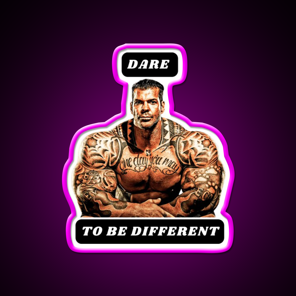 Dare To Be Different Gym Fitness Led Neon Sign Rgb Color - Neon sign mounted on wall in room