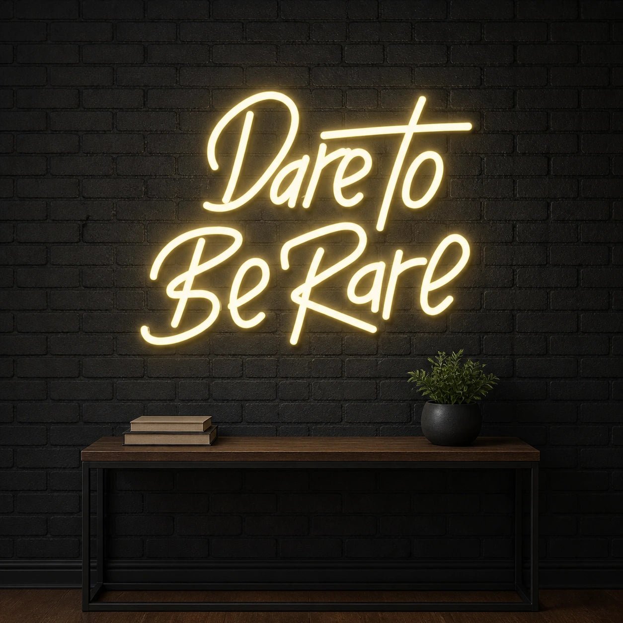 Dare To Be Rare Brick Wall Vintage LED Neon Sign - Shineneon