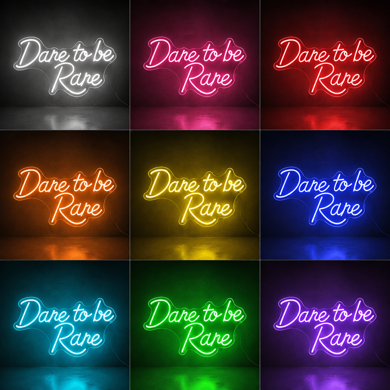 Dare To Be Rave LED Neon Sign - 05 Color Grid