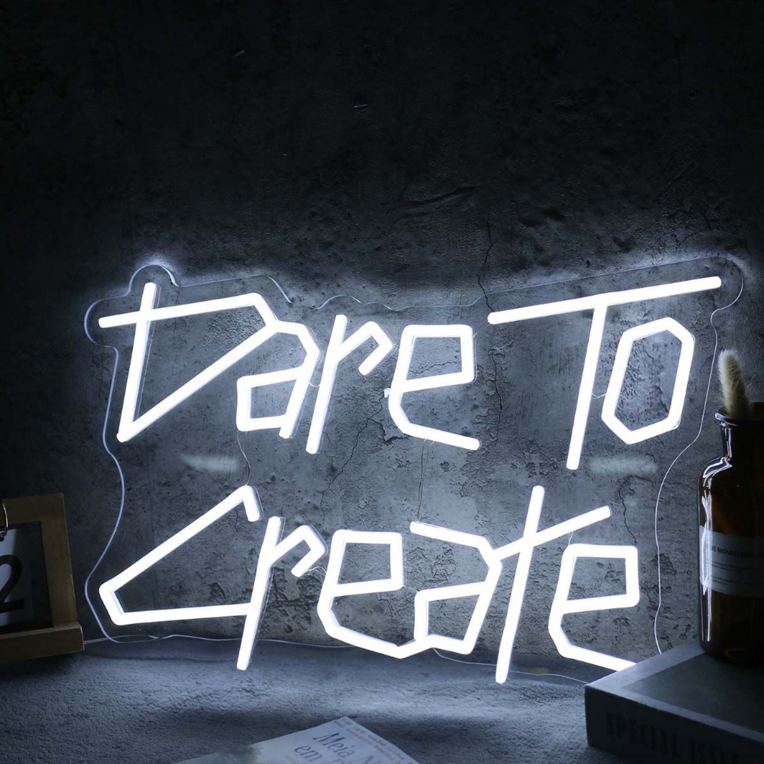 Dare To Create White Led Neon Sign - Shineneon