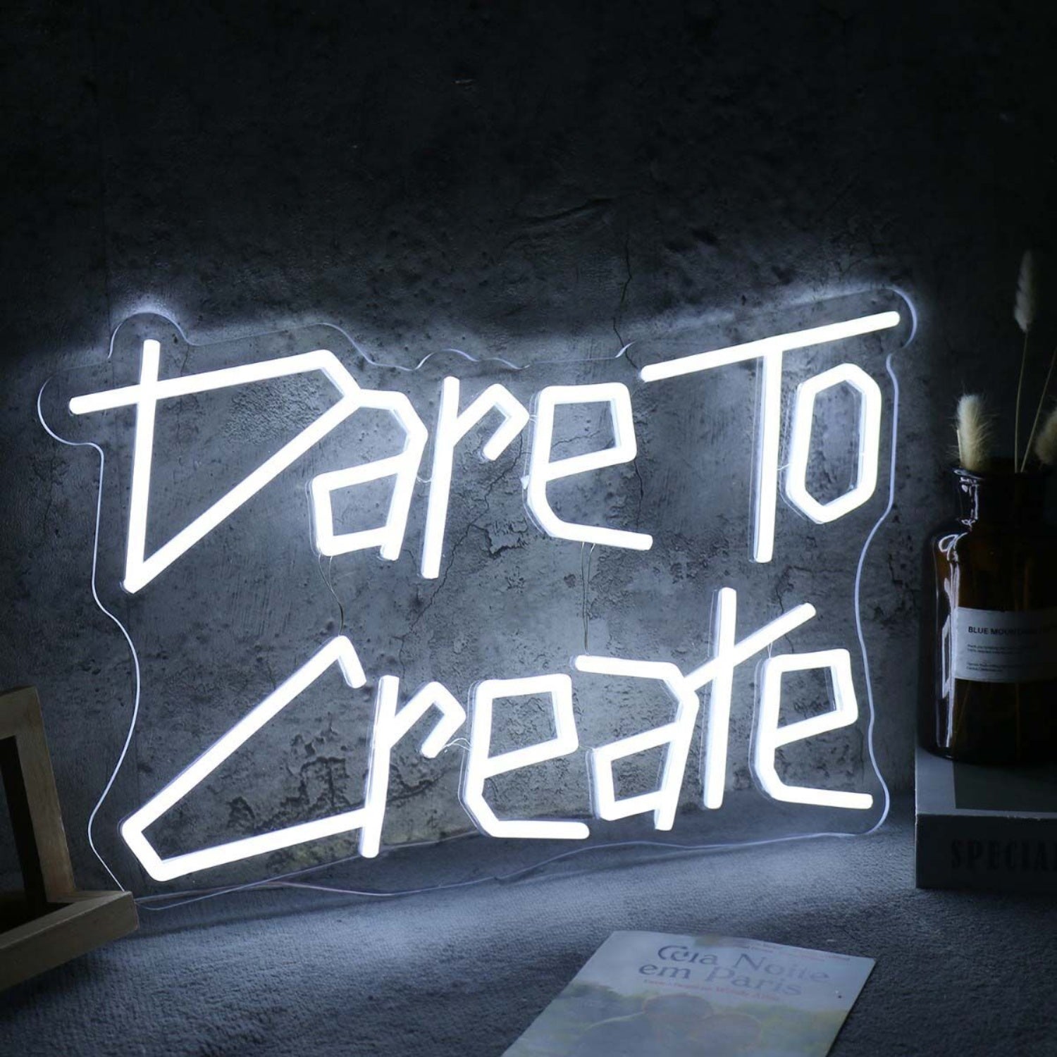 Dare To Create White Led Neon Sign - Shineneon