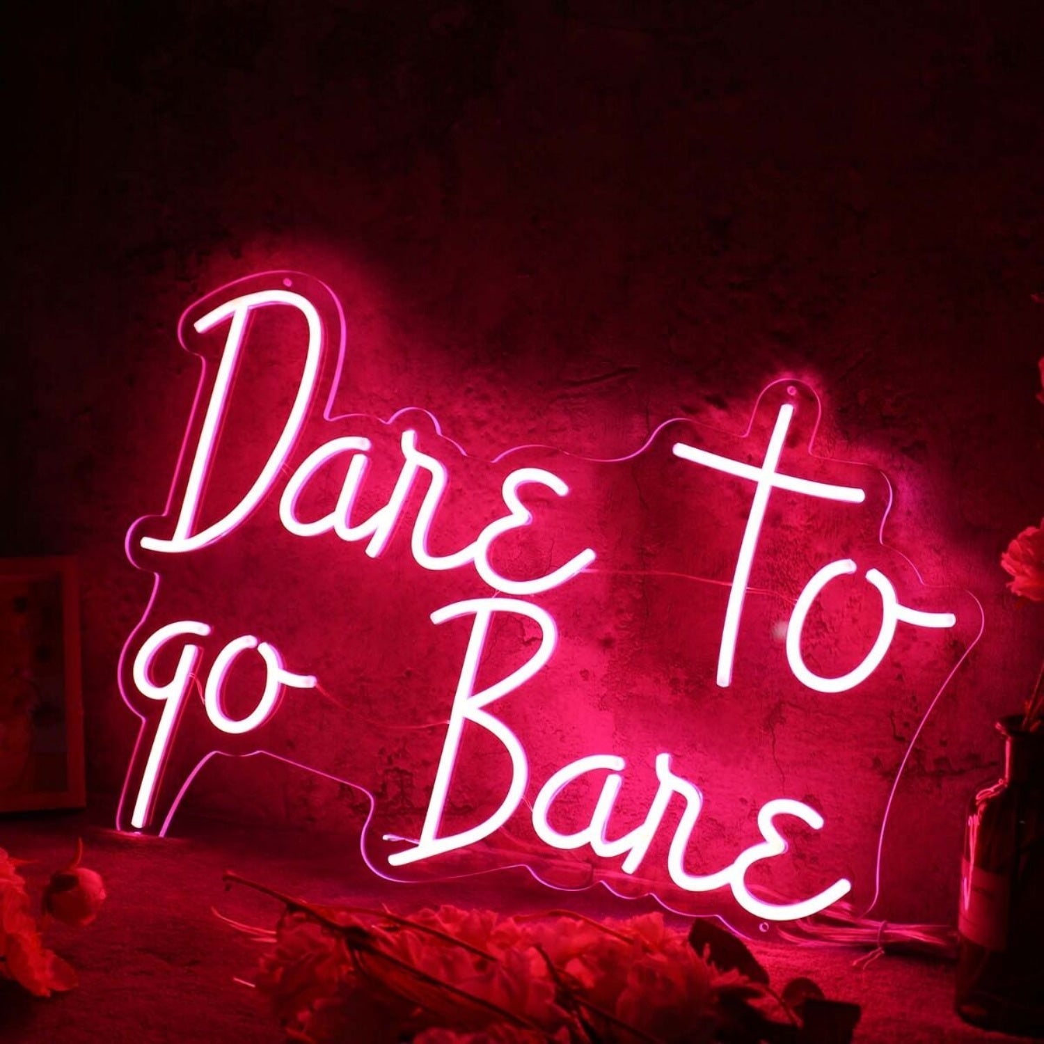 Dare To Go Bare Red Led Neon Sign - Shineneon