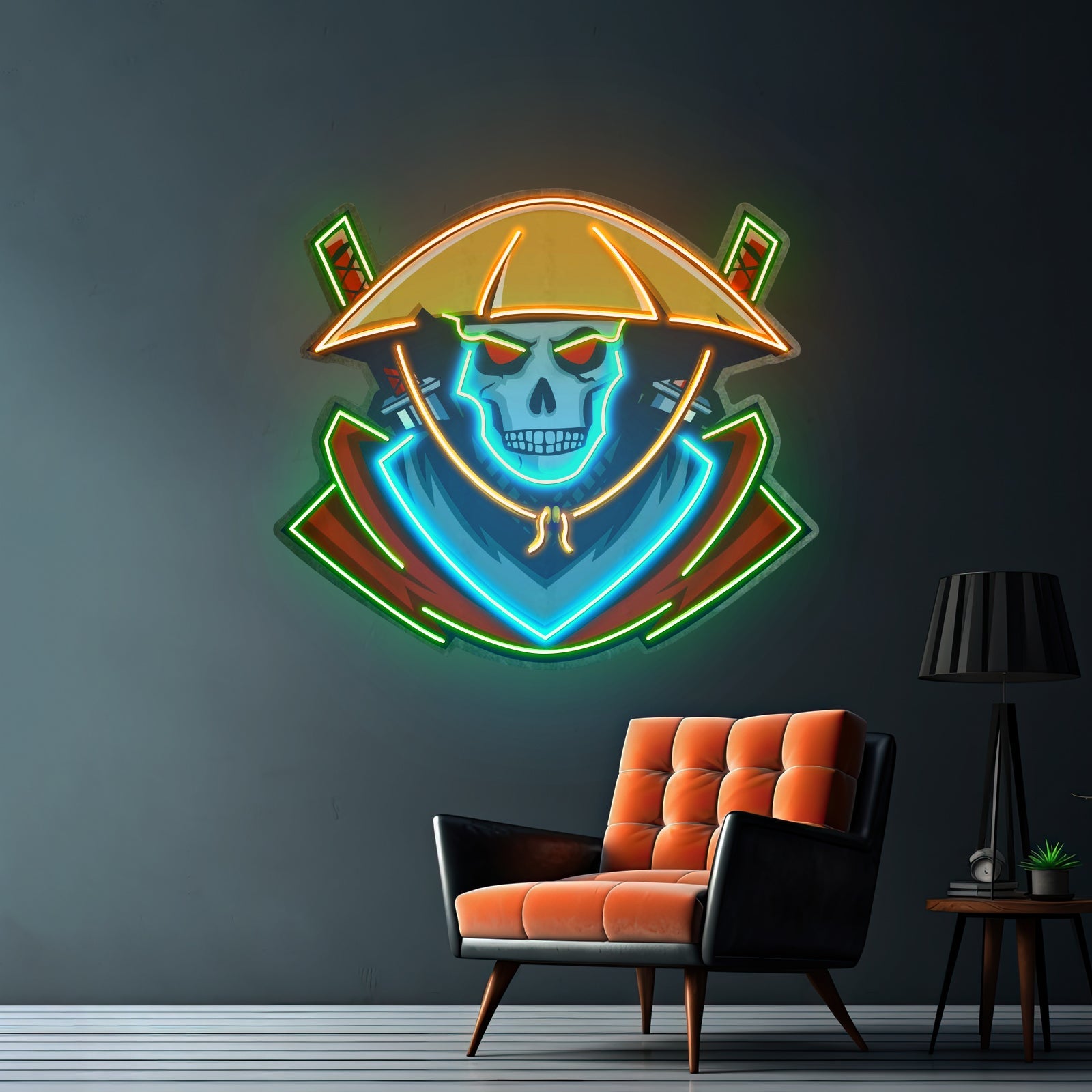 Dark Samurai Skull Led Neon Sign Light Custom Led Signs - Shineneon