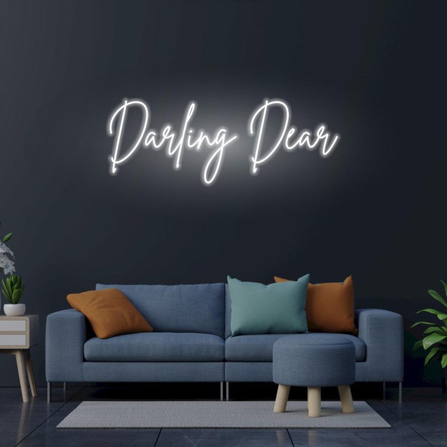 Darling Dear White Script Led Neon Sign For Romantic Bedroom Living Room Decor | Shineneon