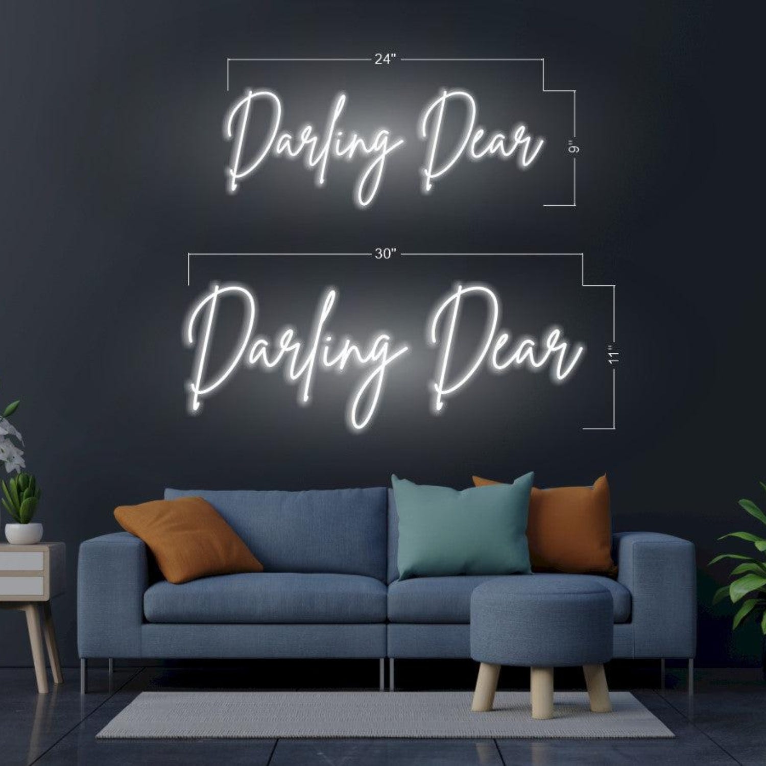 Darling Dear White Script Led Neon Sign For Romantic Bedroom Living Room Decor | Shineneon