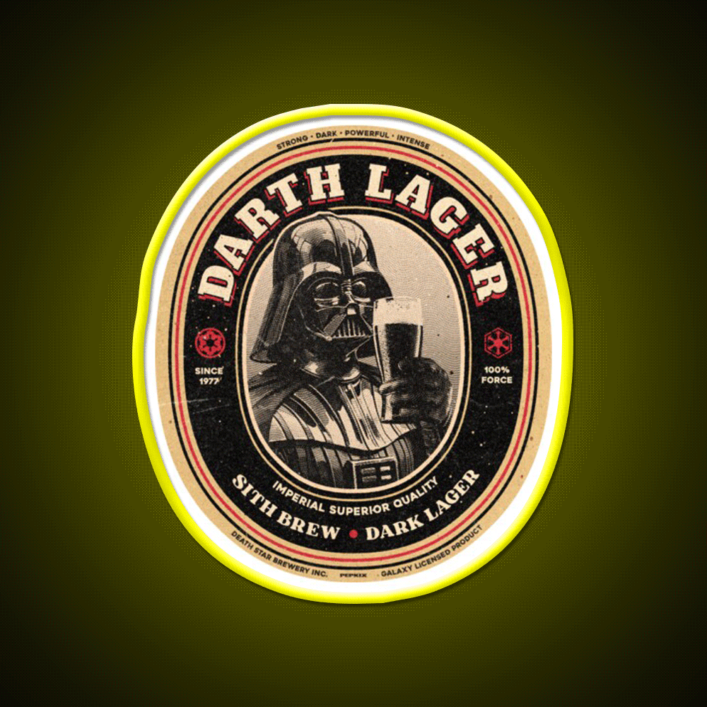 Darth Lager Beer Bar Decor Led Neon Sign Rgb Color - Custom LED neon sign front view