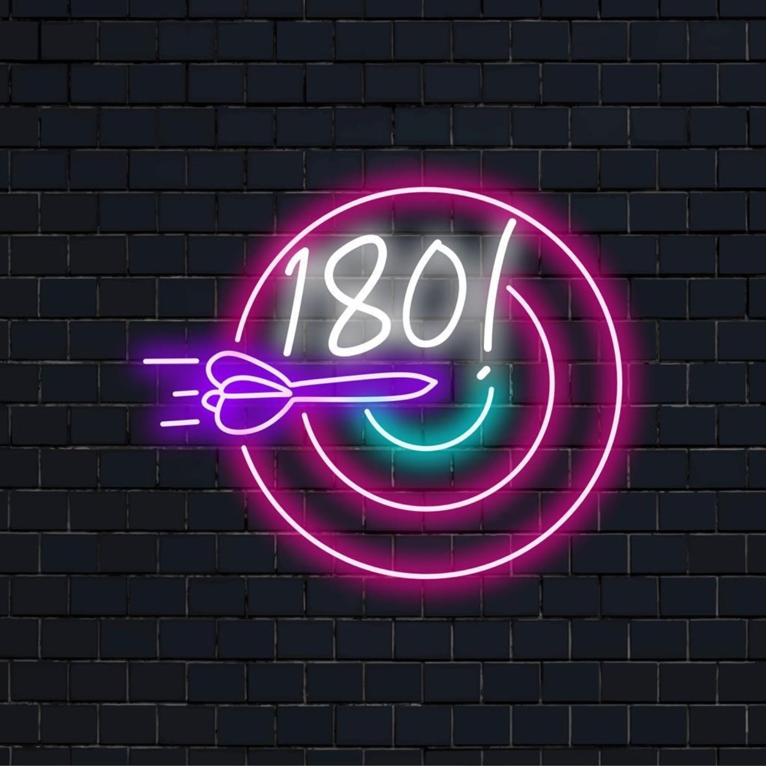 Darts 1801 Airplane Multicolor Led Neon Sign For Industrial Bar Decor | Shineneon