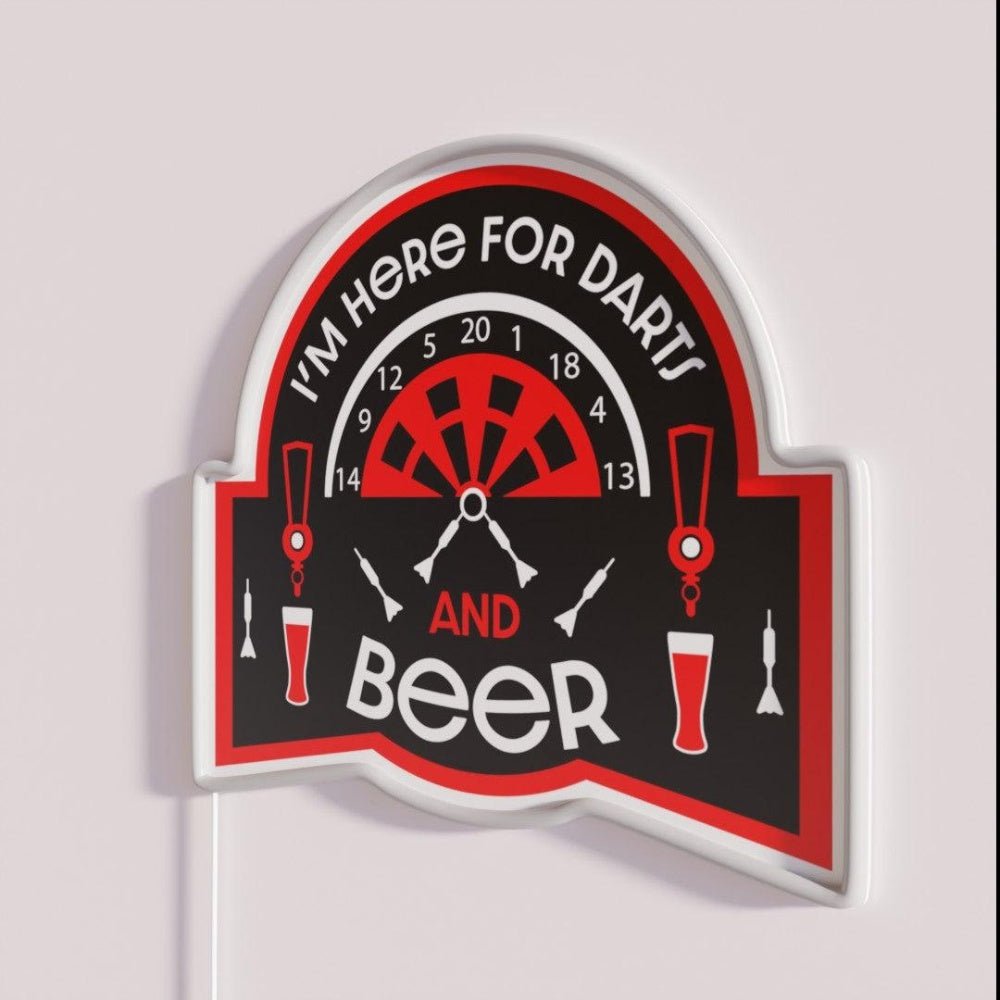 Darts Dad Darts And Beer Dart Players Funny Darts Rgb Led Neon Sign - Shineneon