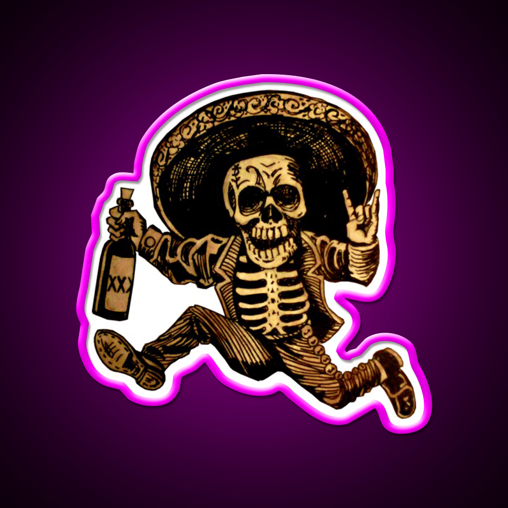 Day Of The Dead Posada Party Drink Tequila Led Neon Sign Rgb Color - Shineneon