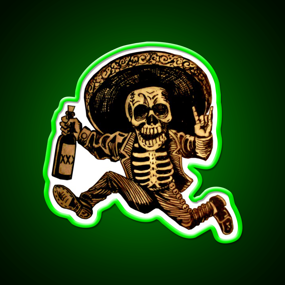 Day Of The Dead Posada Party Drink Tequila Led Neon Sign Rgb Color - Shineneon