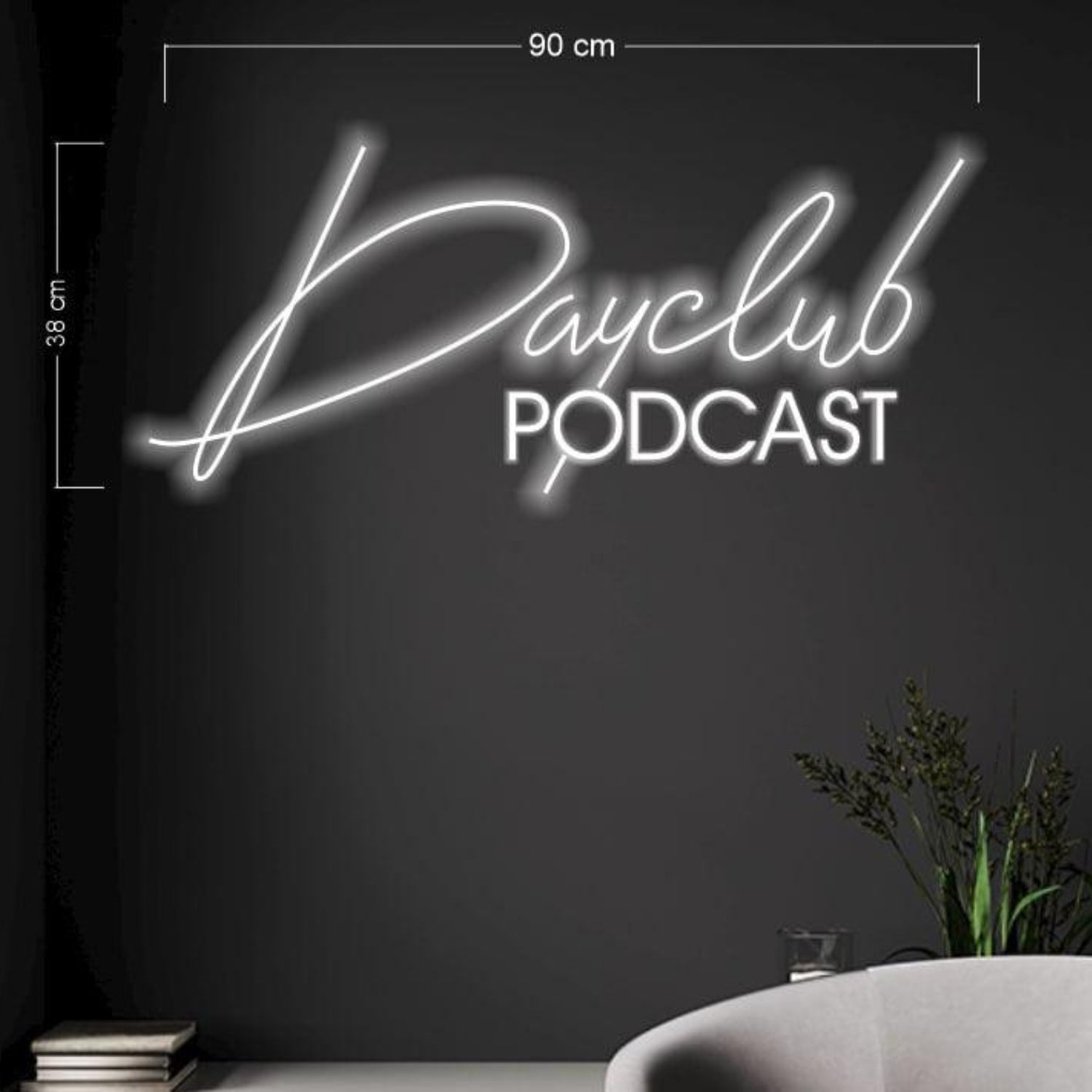 Dayclub Podcast White Led Neon Sign Script Sans Indoor Studio Decor | Shineneon