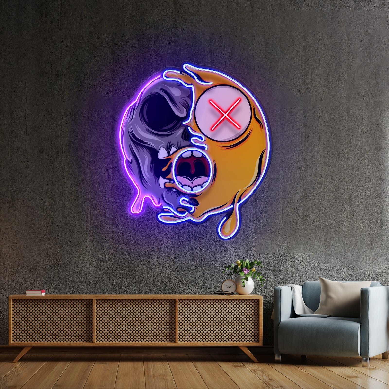 Dead Emoji Skull Led Neon Sign Light Custom Led Signs - Shineneon