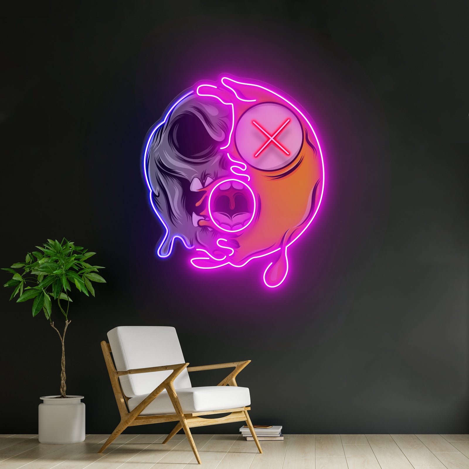 Dead Emoji Skull Led Neon Sign Light Custom Led Signs
