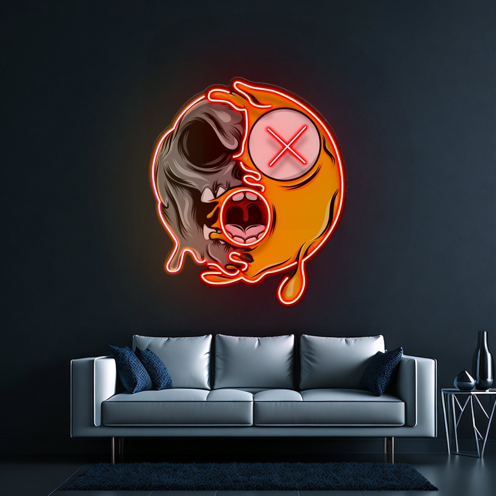 Dead Emoji Skull Led Neon Sign Light Custom Led Signs