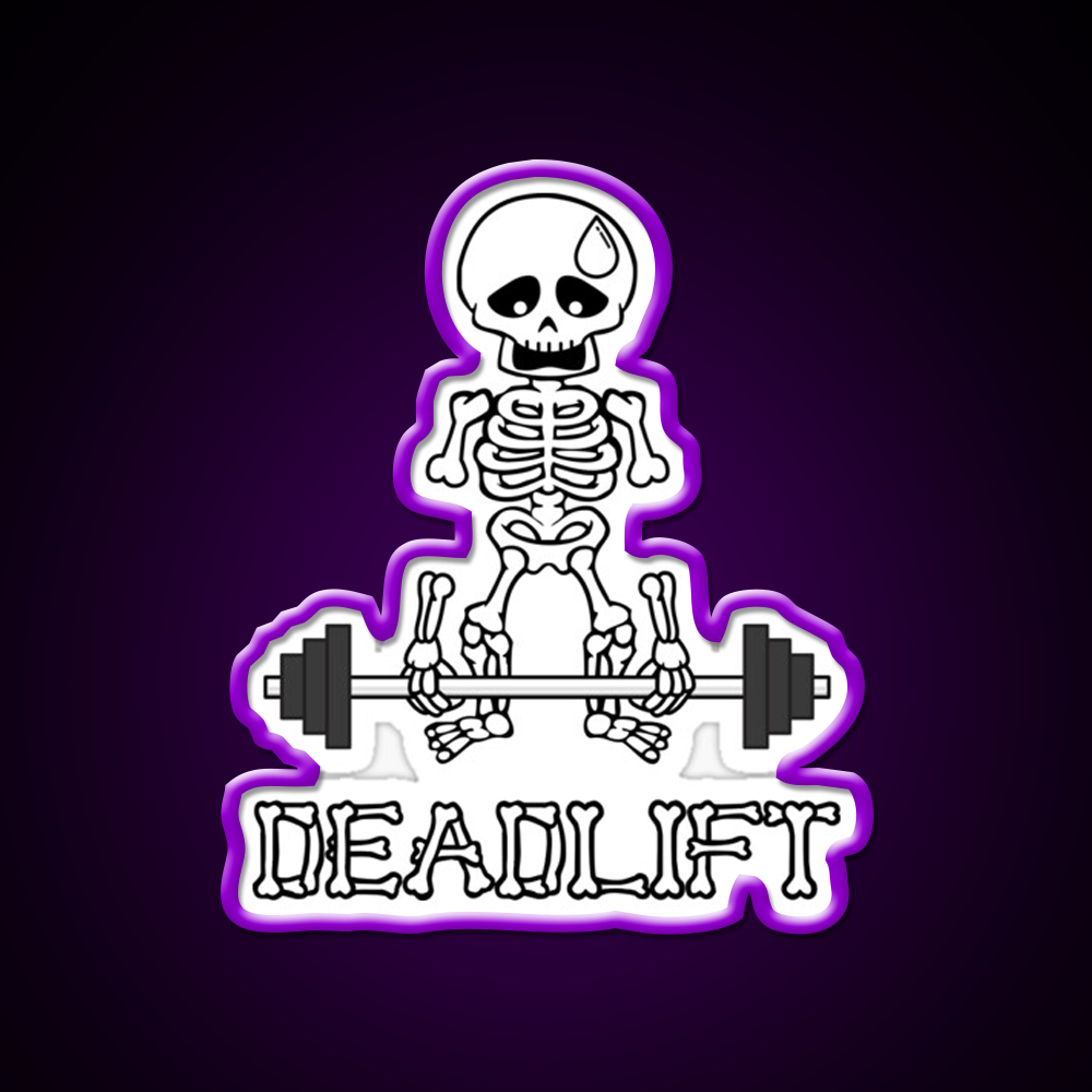 Deadlift Gym Skeleton Gym Fitness Led Neon Sign Rgb Color