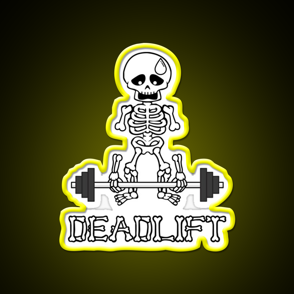 Deadlift Gym Skeleton Gym Fitness Led Neon Sign Rgb Color