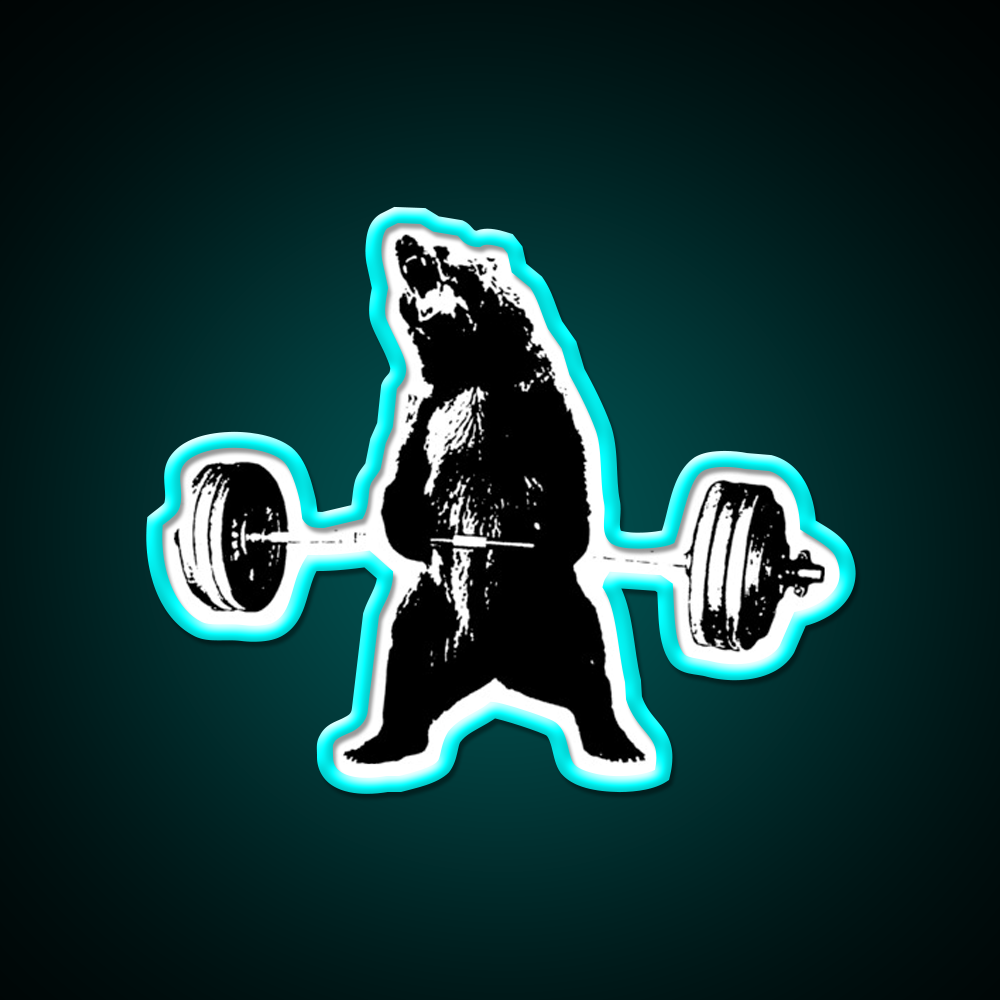 Deadlifting Bear Gym Fitness Led Neon Sign Rgb Color