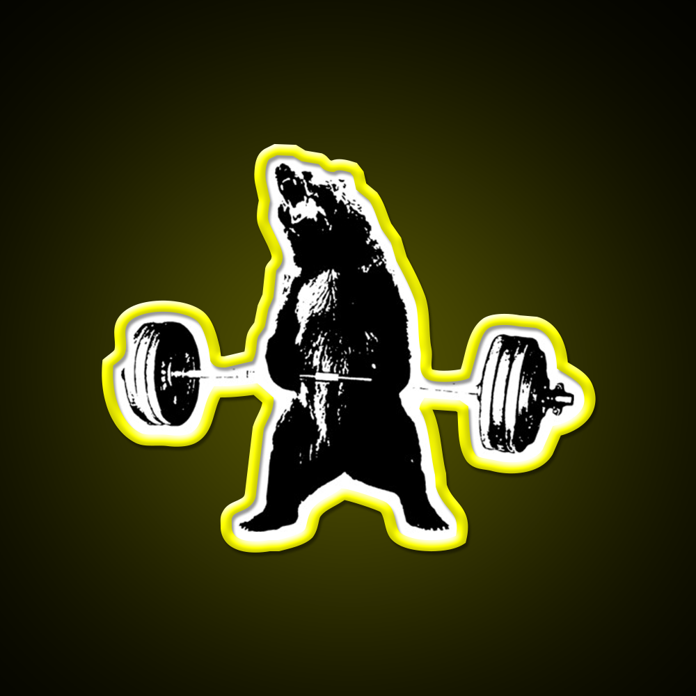 Deadlifting Bear Gym Fitness Led Neon Sign Rgb Color