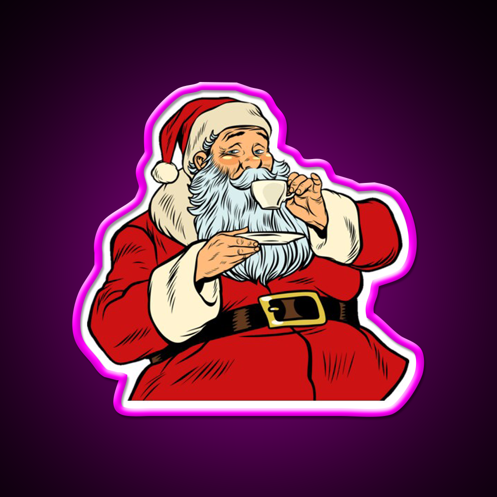 Dear Santa Just Bring Coffee Cafe Led Neon Sign Espresso Bar Art Rgb Color