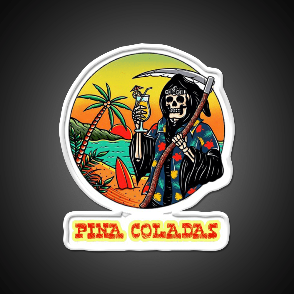 Death By Pina Coladas Cocktail Bar Decor Led Neon Sign Rgb Color - Shineneon