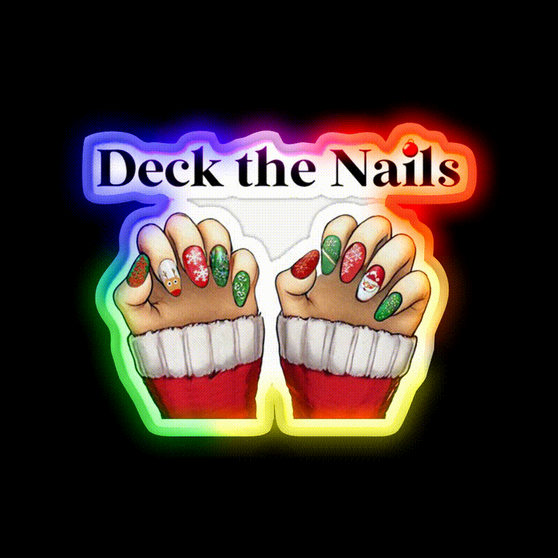 Deck The Nail Salon Led Neon Sign Rgb Color - LED neon sign close-up detail