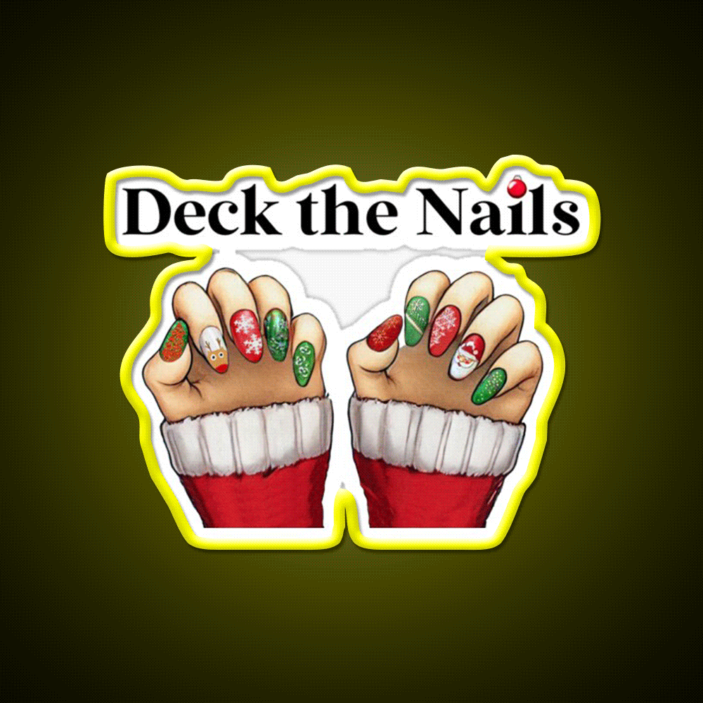 Deck The Nail Salon Led Neon Sign Rgb Color - Custom LED neon sign front view