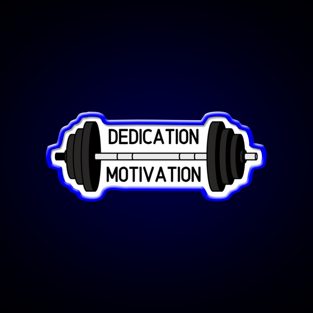 Dedication Over Motivation Fitness Motivation Gym Fitness Led Neon Sign Rgb Color