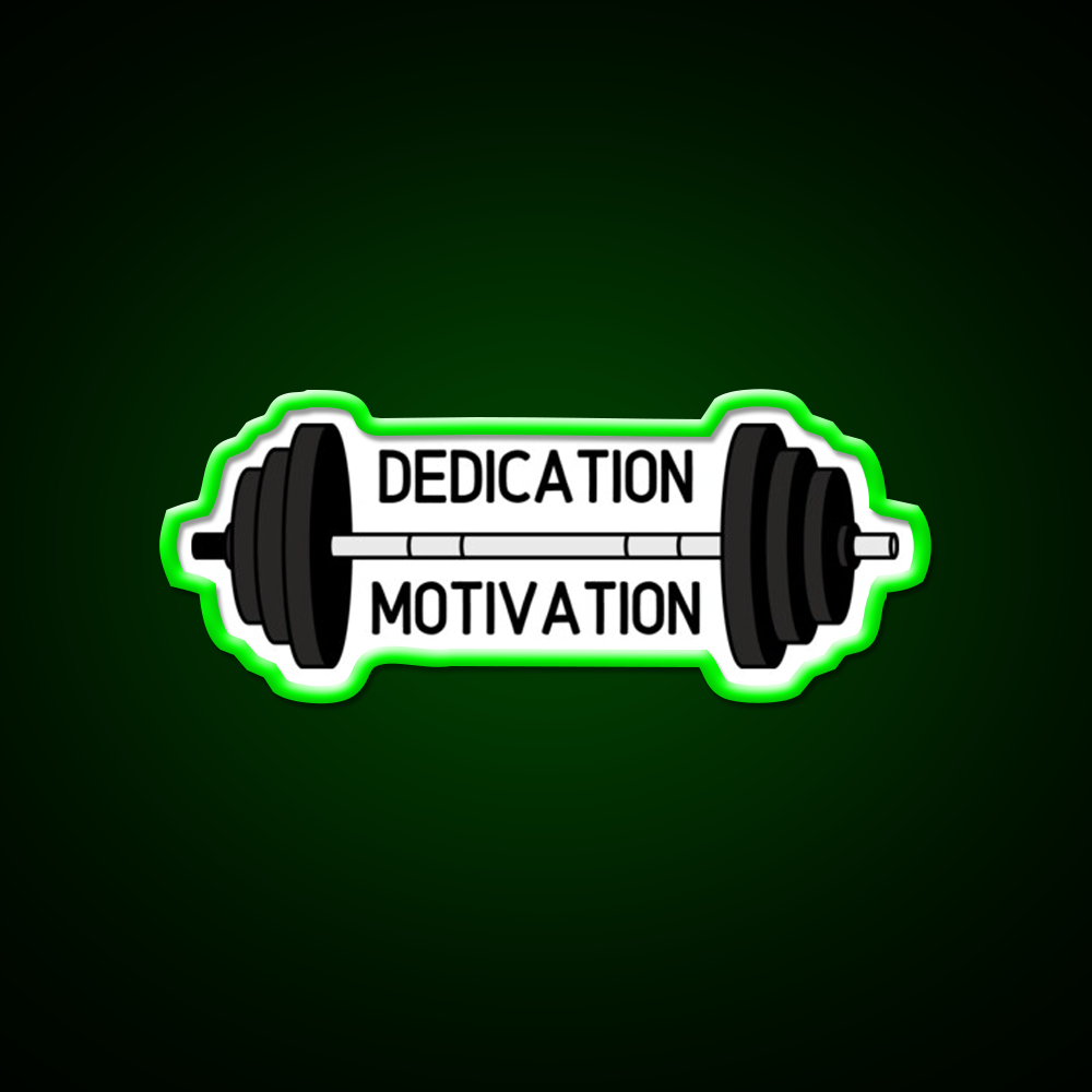Dedication Over Motivation Fitness Motivation Gym Fitness Led Neon Sign Rgb Color