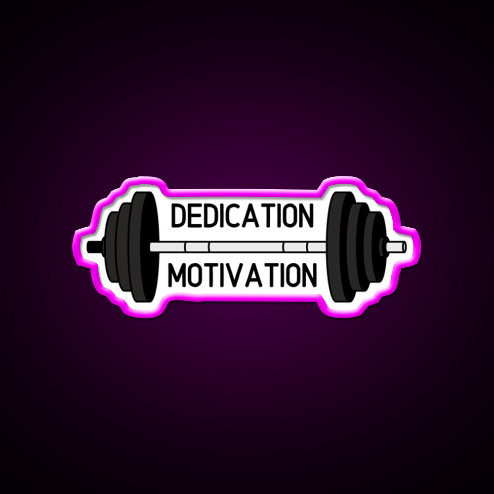Dedication Over Motivation Fitness Motivation Gym Fitness Led Neon Sign Rgb Color