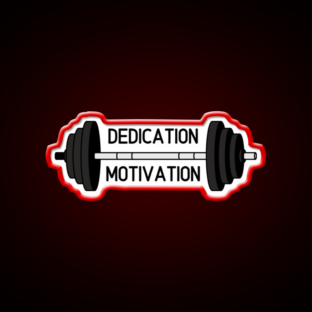 Dedication Over Motivation Fitness Motivation Gym Fitness Led Neon Sign Rgb Color