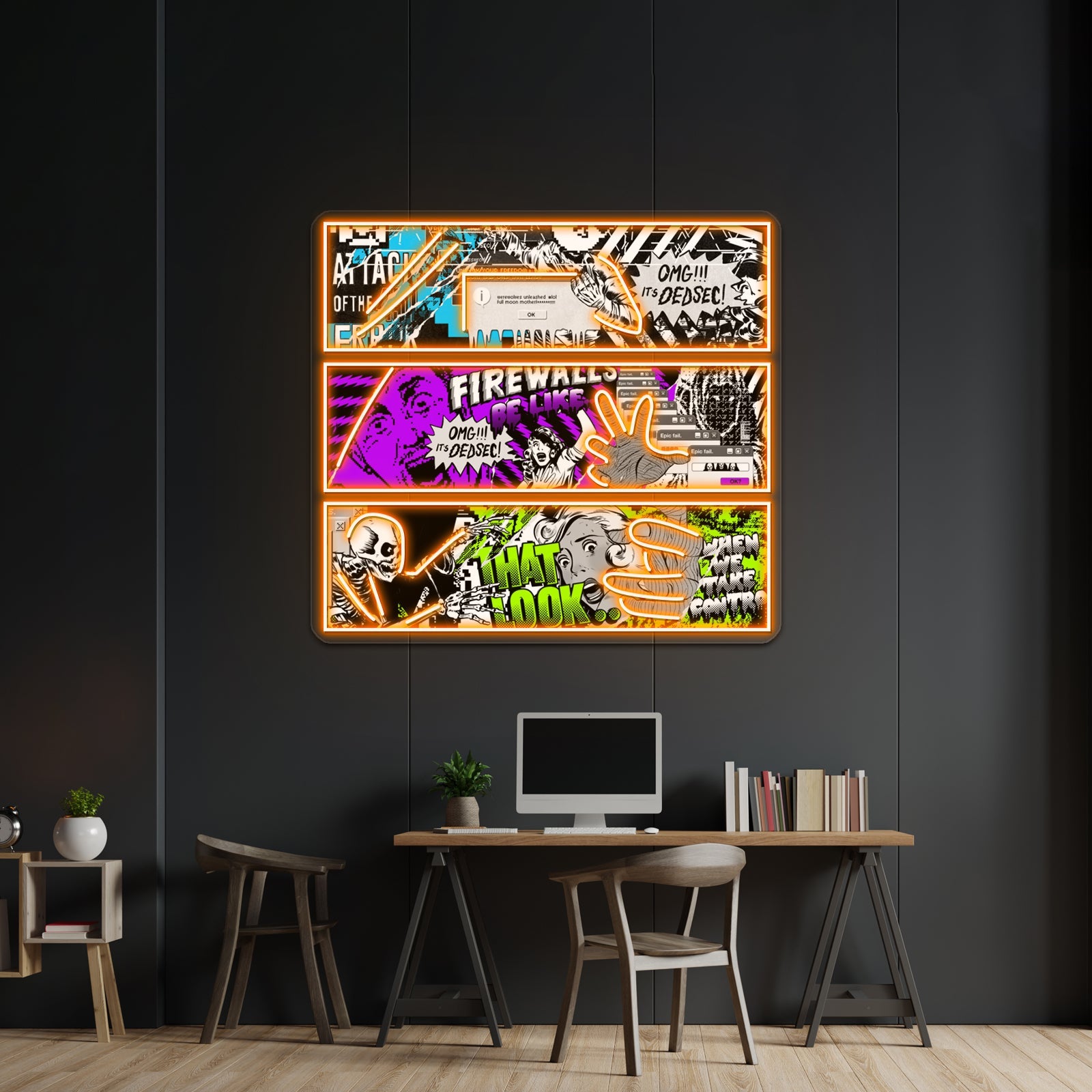 Dedsec Popart Banners Artwork Affordable Custom Neon Signs - Shineneon