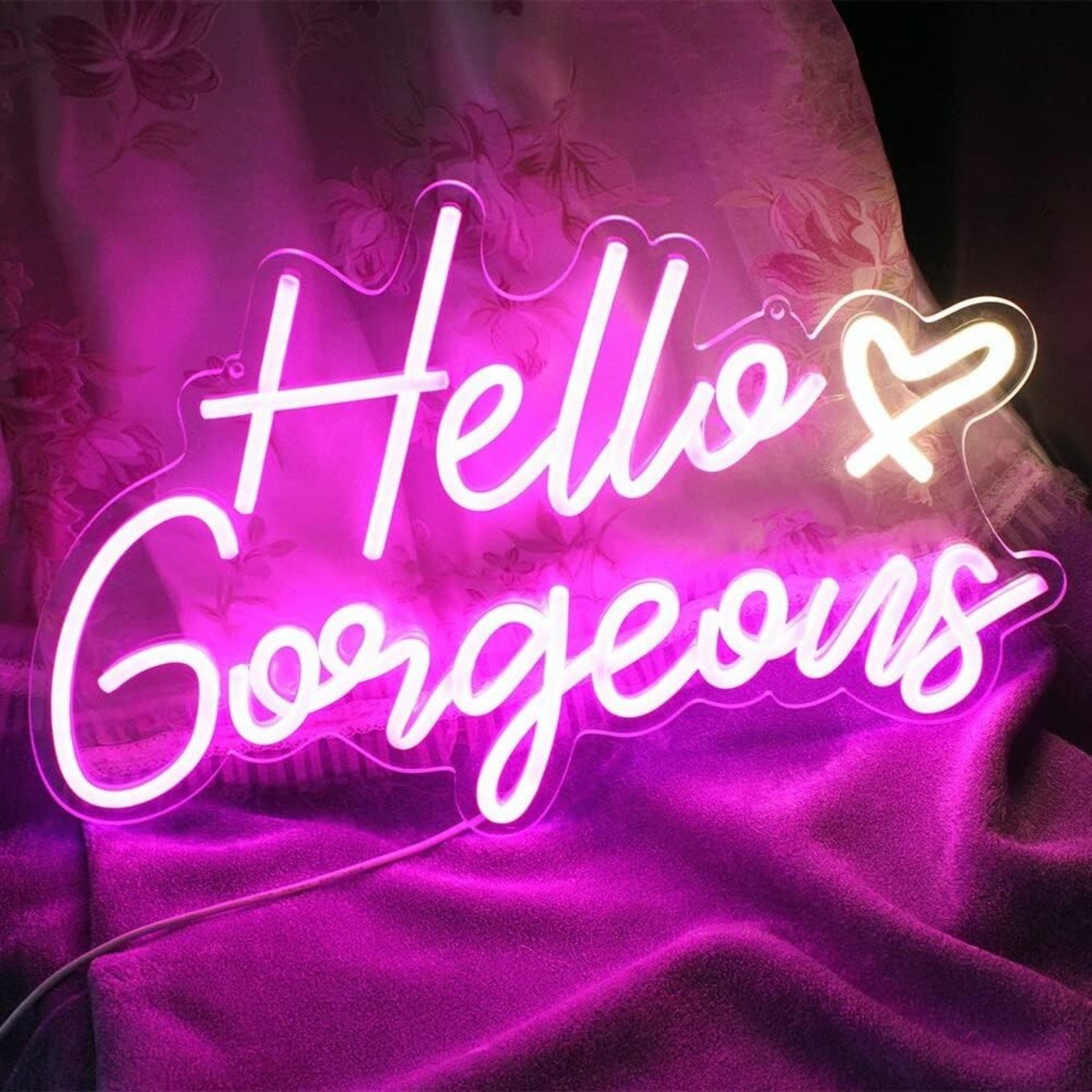 Deep Pink Hello Gorgeous Led Neon Sign Home Decor - Shineneon