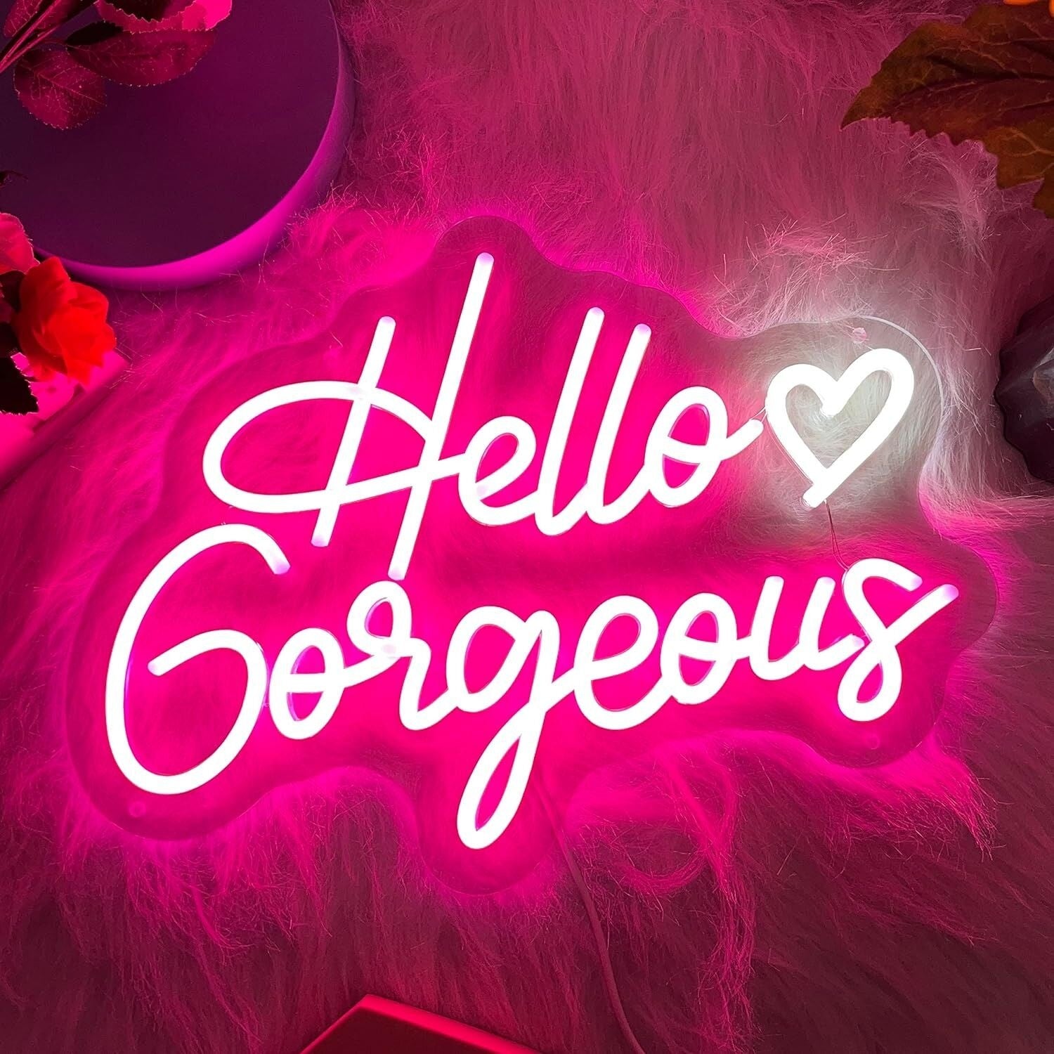 Deep Pink Hello Gorgeous Room Led Neon Sign - Shineneon