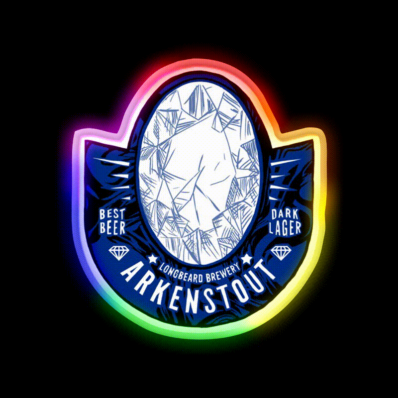 Deep Rock Galactic Arkenstout Beer Bar Decor Led Neon Sign Rgb Color - LED neon sign close-up detail