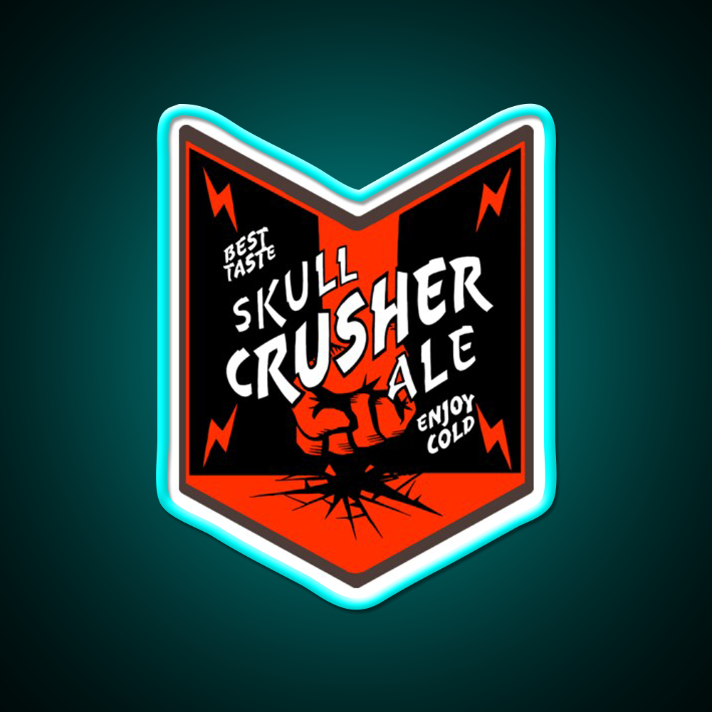 Deep Rock Galactic Skull Crusher Ale Beer Logo Beer Bar Decor Led Neon Sign Rgb Color - Size and dimension reference