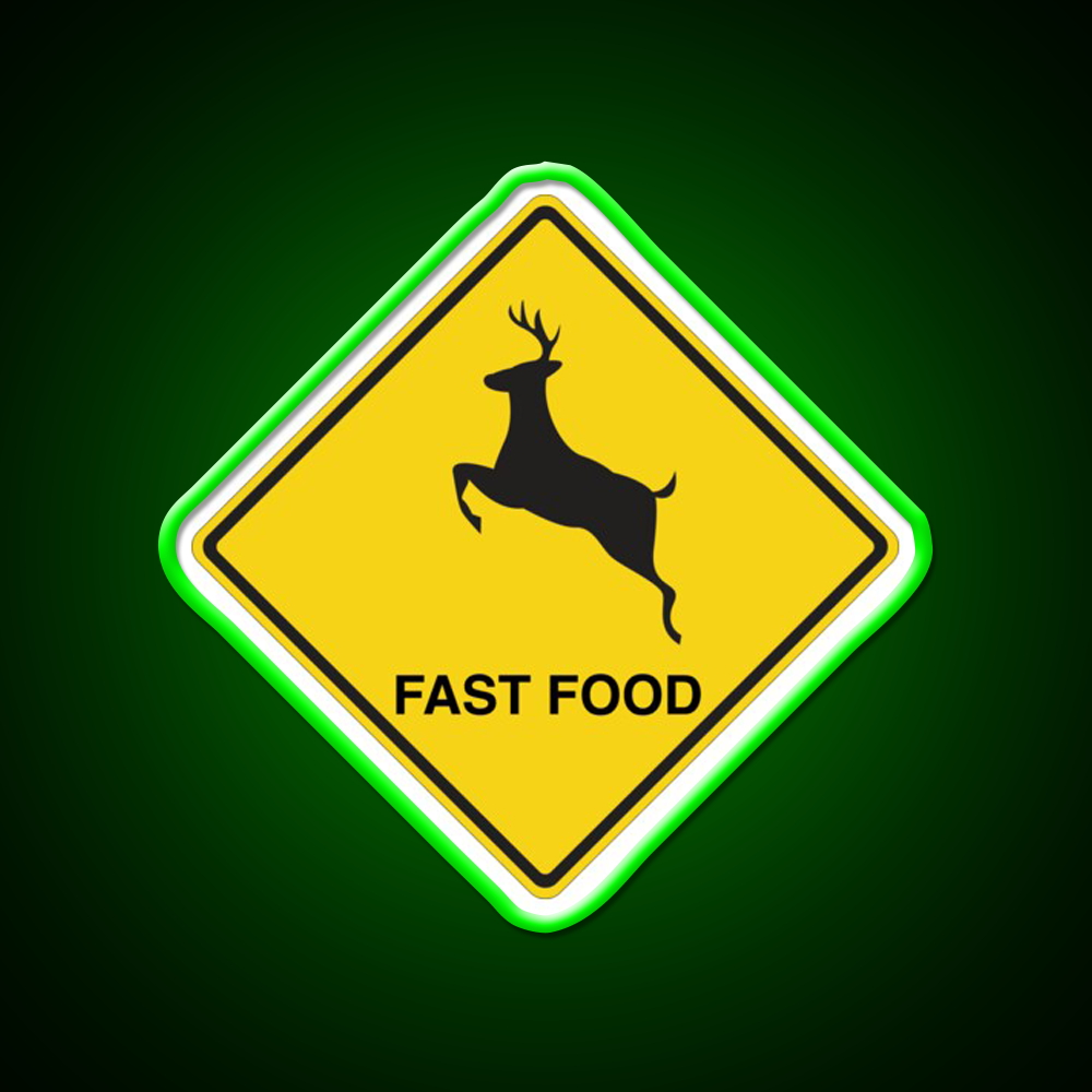 Deer Fast Food Led Neon Sign For Burger Place Rgb Color