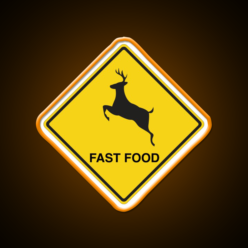 Deer Fast Food Led Neon Sign For Burger Place Rgb Color