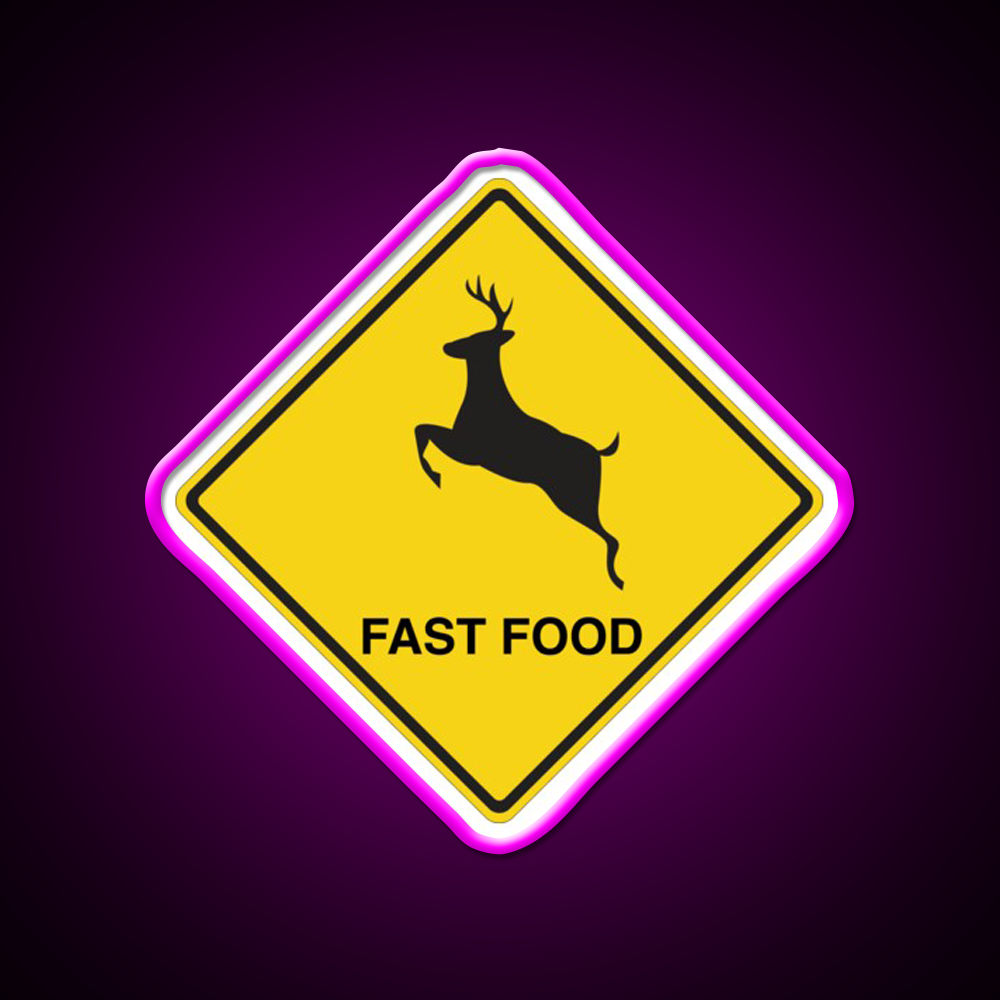 Deer Fast Food Led Neon Sign For Burger Place Rgb Color