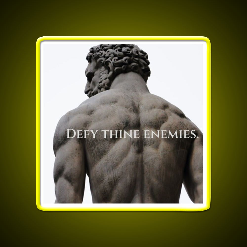 Defy Thine Enemies Gym Fitness Led Neon Sign Rgb Color - LED neon sign view 7