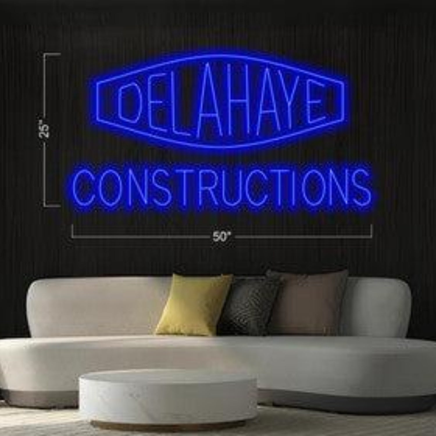 Delahaye Constructions Blue Shield Led Neon Sign For Indoor Decor | Shineneon